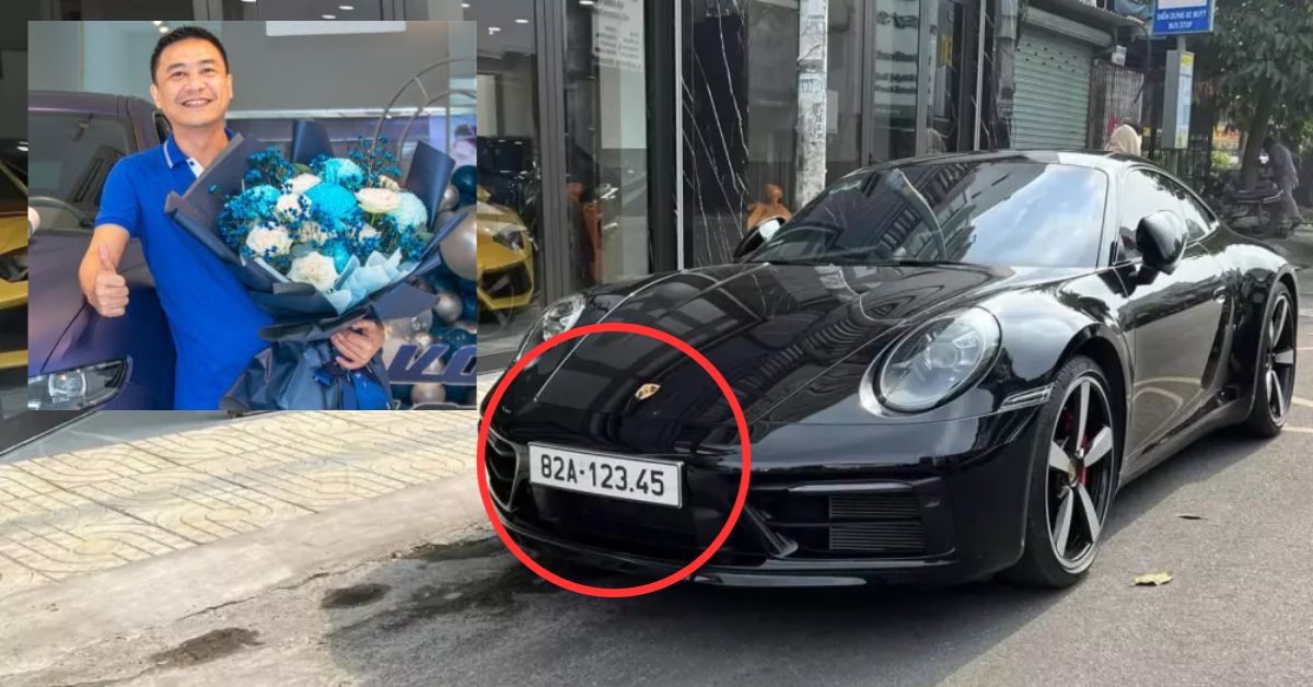 Minh “xí muội” là ai mà mọi người gọi là “dân ch:ơi xe”? Đăng ký biển số 82A-123.45 trúng đấu giá gần 300 triệu đồng cho Porsche 911 Carrera S