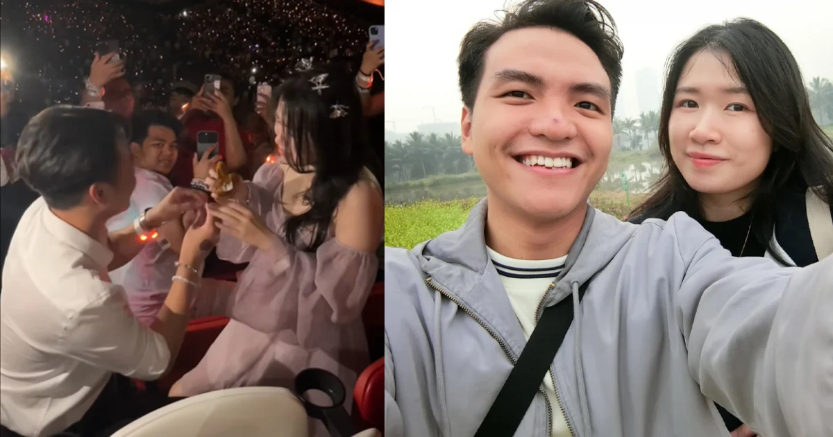 Màn cầu hôn bất ngờ của cặp đôi Việt tại concert của Taylor Swift, tưởng ai hóa ra người quen