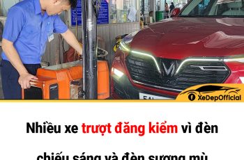 Nhiều xe trượt đăng kiểm vì đèn chiếu sáng và đèn sương mù