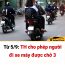 Từ 5/9, bổ sung thêm trường hợp cho phép người đi xe máy được chở 3