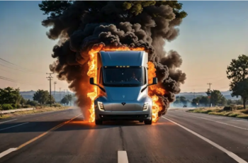 Vụ cháy đầu tiên của xe tải điện Tesla Semi: Cần 190.000 lít nước, 14 giờ để dập tắt!