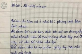 Bài văn ‘tả bố của em’ khiến mẹ thích thú vì được nói hộ nỗi lòng: ‘Bố em ở bẩn’