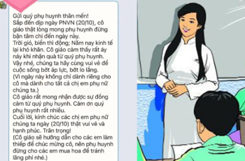 Tin nhắn “mong phụ huynh đừng bận tâm đến ngày 20/10” gây b.ão mạng