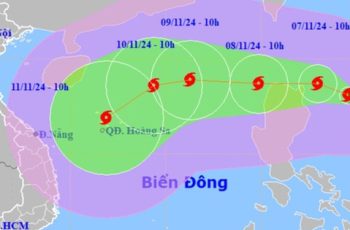 B.ão Yinxing rất mạnh, gi.ật cấp 16 đang di chuyển vào Biển Đông