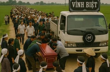 Giữa lúc đưa tang cho người phụ nữ mất trẻ, xe chở quan tài bỗng phát ra tiếng gõ liên hồi