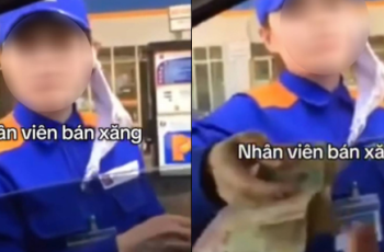 Clip nhân viên cây xăng phải tự mở nắp bình cho khách gây tranh cãi: “Mất tiền mua xăng, sao phải nhờ hả chị?”