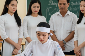 Nữ sinh đội khăn tang đi thi – câu chuyện phía sau khiến cả trường rơi lệ… Nữ sinh đội khăn tang đi thi – câu chuyện phía sau khiến cả trường rơi lệ…