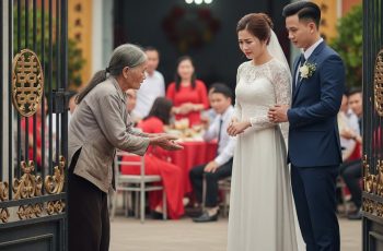 Cụ bà ăn mày đứng nép bên cạnh đám cưới chỉ để xin 1 cốc nước lọc, ai ngờ cô dâu…