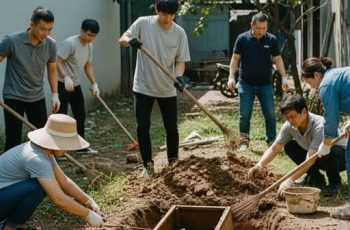 Mọi chuyện bắt đầu khi anh Hoàng hỏi mượn sân nhà tôi để chất tạm vật liệu xây dựng. “Chỉ vài tuần thôi, Tùng ơi,” Mọi chuyện bắt đầu khi anh Hoàng hỏi mượn sân nhà tôi để chất tạm vật liệu xây dựng. “Chỉ vài tuần thôi, Tùng ơi,”