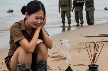 Người chồng làm bộ đội hy sinh trong lúc cứu 5 đứa trẻ bị đuối nước, vợ đứng trước biển gọi lớn “Chồng ơi, em và con vẫn đứng dây chờ anh về mà”, đúng lúc này tất cả phải chết lặng trước cảnh tượng.