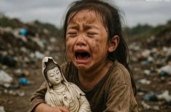 Bé gái ve chai nhặt tượng Quan Âm từ bãi rác – Được thứ mà người giàu cũng không mua được