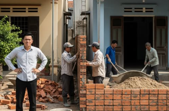 Hàng xóm xây cổng lấn ra nhà tôi tận 10 phân, tôi không nói gì chỉ đem đúng 1 thứ để cạnh tường nhà, hôm sau thấy anh ta đập bỏ tường lùi vào tận 50 phân