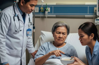 Mẹ chồng bị tai nạn, con dâu nấu vội bát cháo cầm vào viện, vừa đặt bát cháo lên bàn, mẹ chồng vội vàng lấy thìa khoắng vữa bát cháo rồi mắng con dâu té tát
