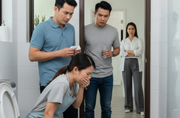 Bàng hoàng khi thấy osin cứ đến giờ nấu cơm là chạy vào nhà vệ sinh nôn ọe, chồng và anh rể cứ thấy là lại rối rít