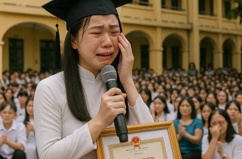 Cha nhặt ve chai, mẹ không có, bị bạn bè xa lánh . Ngày nhận bằng khen, cô học sinh đã phát biểu một câu chí mạng khiến cả trường sửng sốt, vỡ òa cảm xúc…
