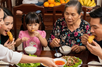 Vừa gọi đồ ăn gà cá ê hề về nhà định gọi mẹ đẻ sang ăn thì thấy mùi mẹ chồng đã liền mời gia đình 2 em chồng với 4 đứa cháu đến trong khi không mời, sôi máu tôi đứng dậy bưng hết đồ ăn hất ra sân, nào ngờ đâu đúng 10 phút sau cả xóm náo loạn chứng kiến…